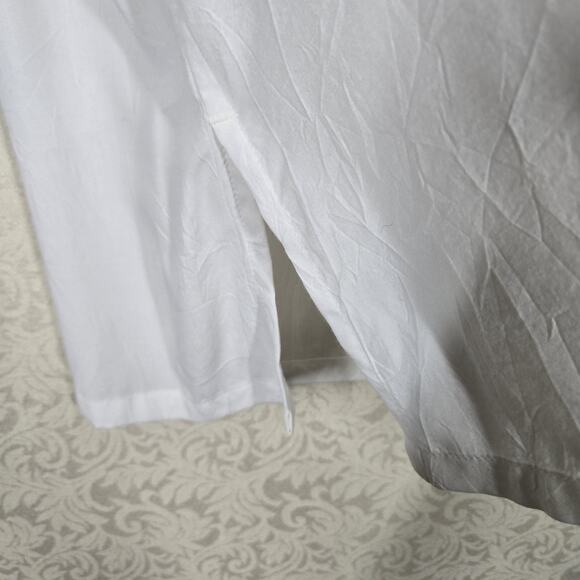 Jams World Tank Top sz XL White Sleeveless Side Slits - Picture 5 of 13